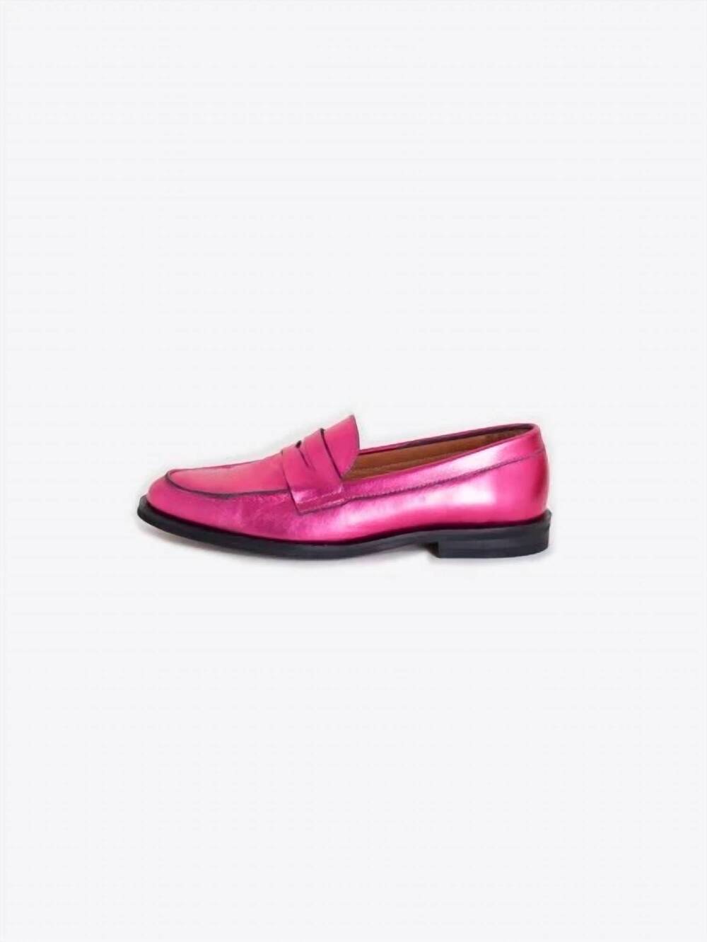 NEW VILAGALLO women's piel antifaz shoe moccasin in metallic pink